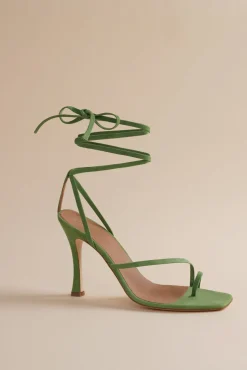Bike Shoe In Green Suede