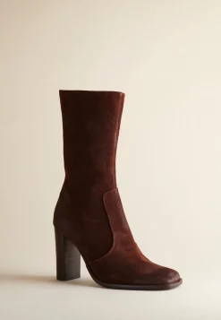 Lauryn Boot In Washed Brown Suede