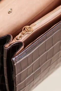 Lijadu Bird Bag In Espresso Croc