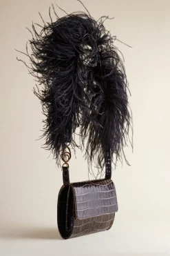 Lijadu Bird Bag In Espresso Croc