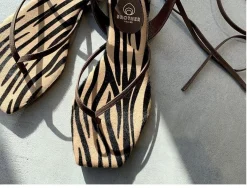 Tyla Sandal In Honey Zebra