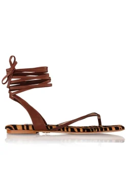 Tyla Sandal In Honey Zebra